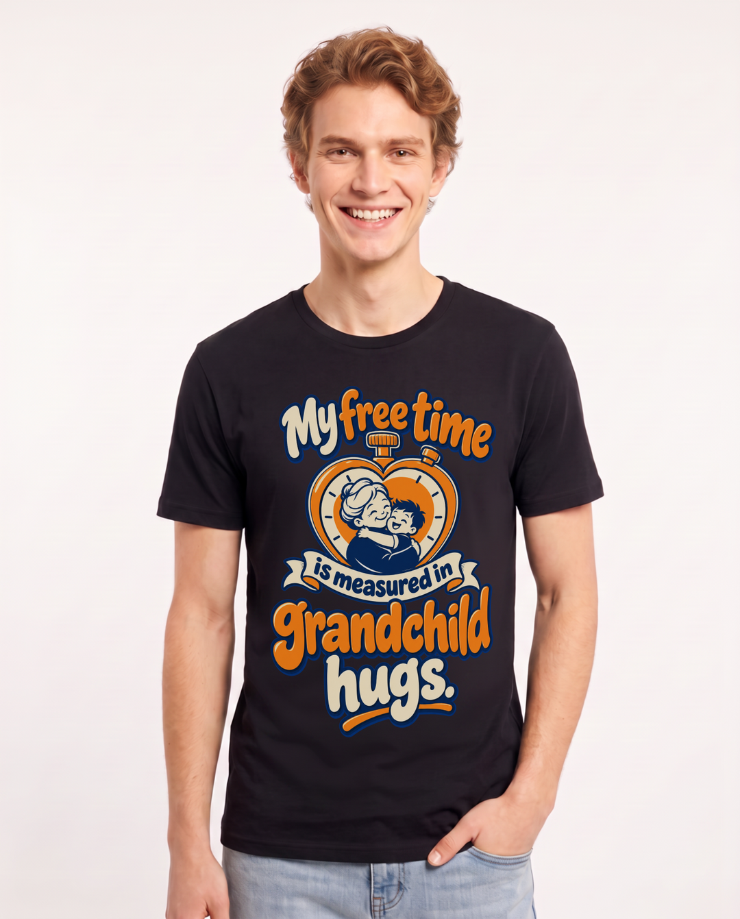 Grandparent Black T-Shirt for Men – Everyday Expression Graphic Tee product image 3