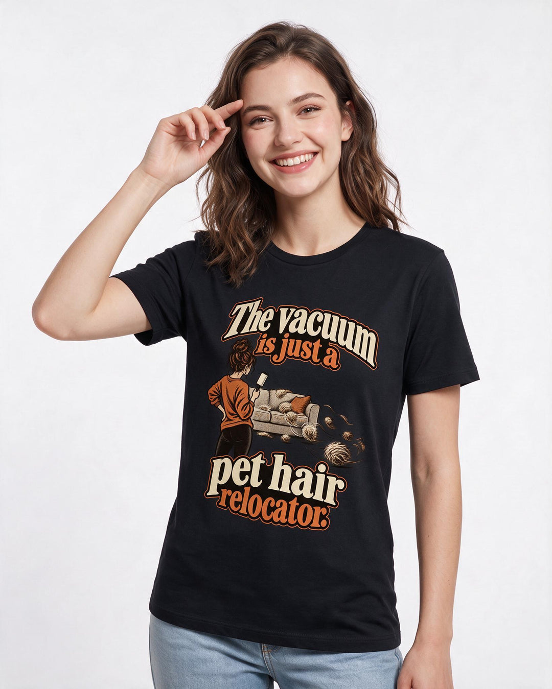 Cat Lover Black T-Shirt for Women – Everyday Expression Graphic Tee product image 1