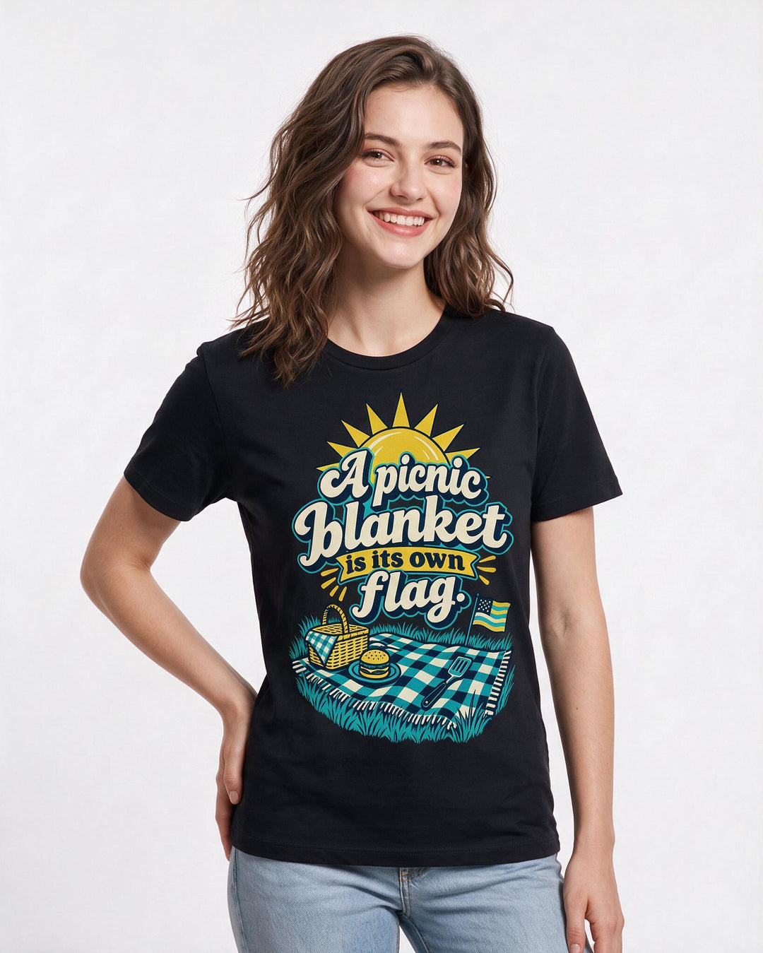 Patriotic Black T-Shirt for Women – Everyday Expression Graphic Tee product image 1