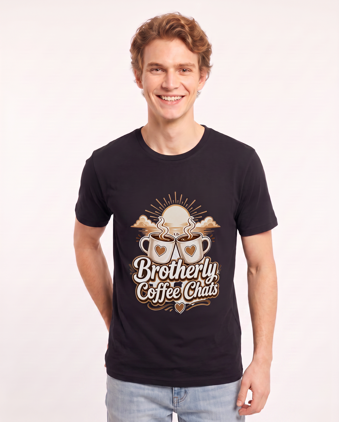Brotherly Coffee Chats Men's Black T-Shirt product image 1