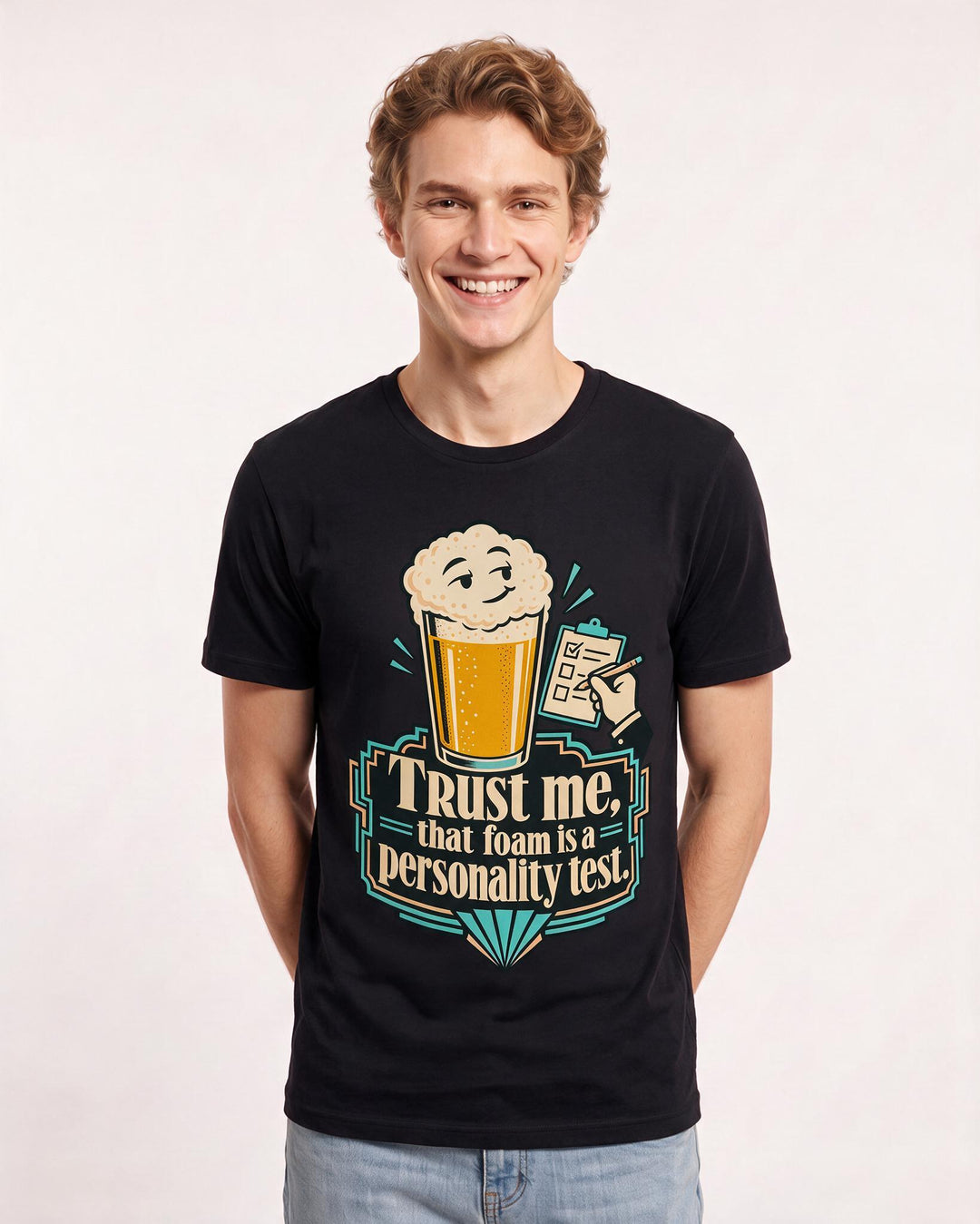 Beer Black T-Shirt for Men – Everyday Expression Graphic Tee product image 1