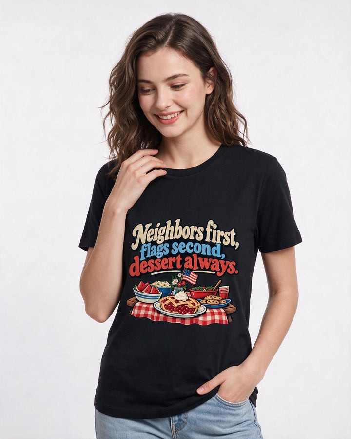Patriotic Black T-Shirt for Women – Everyday Expression Graphic Tee product image 1