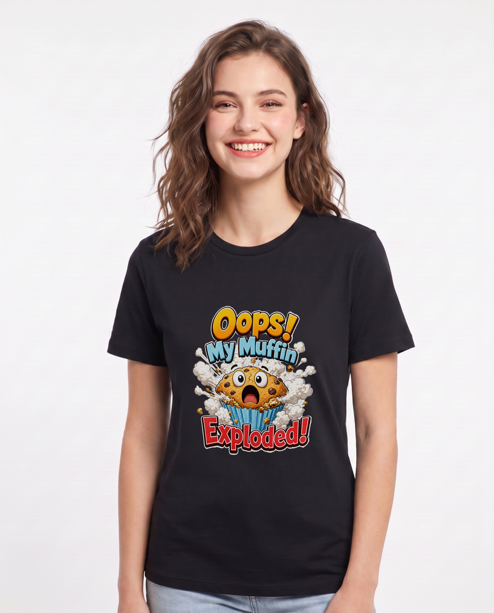 Oops! My Muffin Exploded! Women's Black T-Shirt product image 2