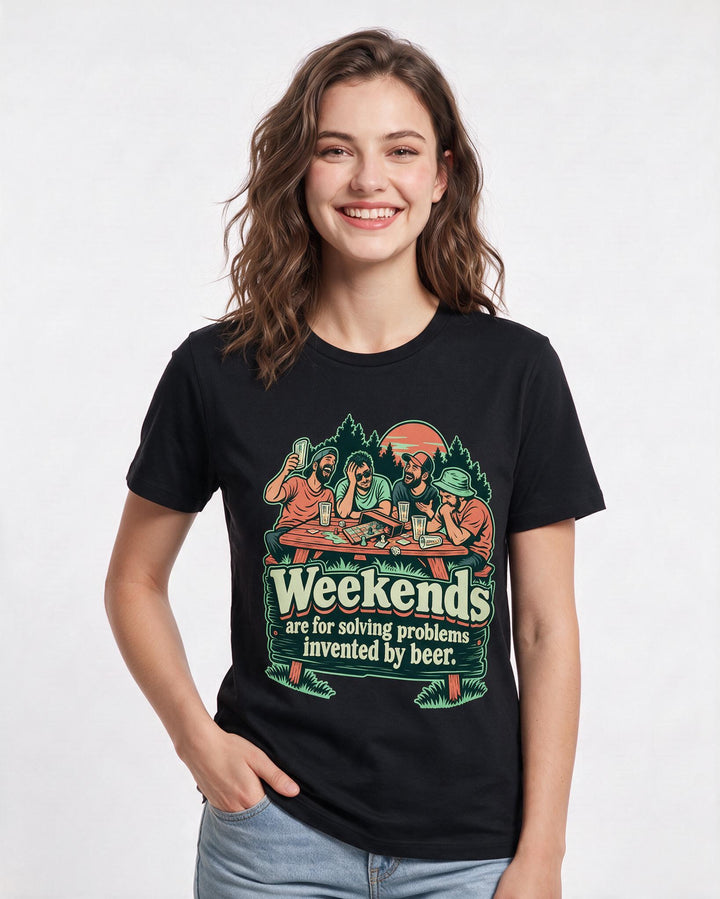 Beer Black T-Shirt for Women – Everyday Expression Graphic Tee product image 1