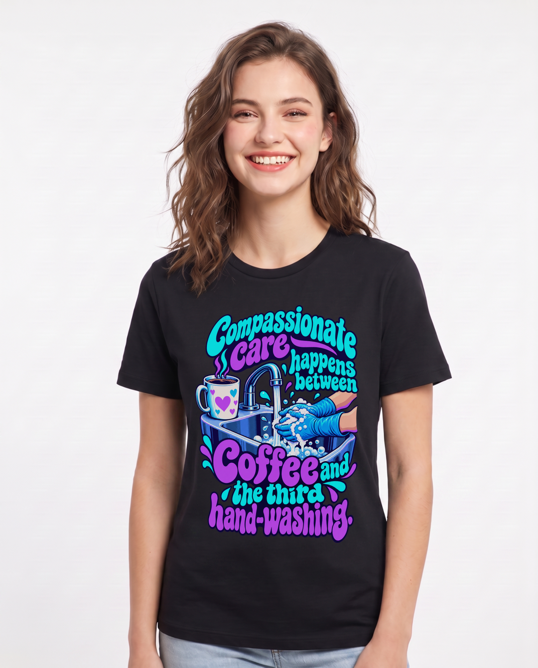 Nurse Black T-Shirt for Women – Nursing Life Graphic Tee product image 3