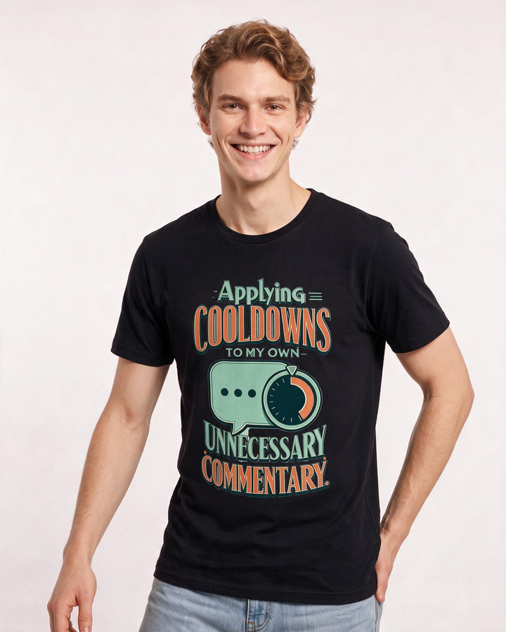 Gaming Men's Black T-Shirt – Applying cooldowns to my own unnecessary commentary product image 3