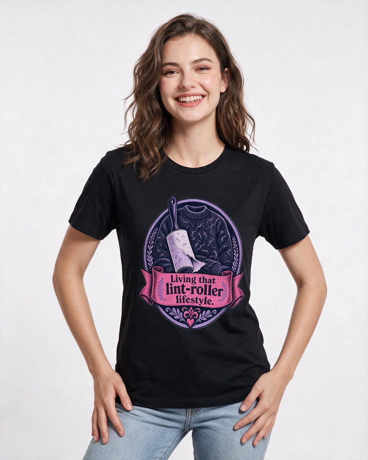 Cat Lover Black T-Shirt for Women – Everyday Expression Graphic Tee product image 3