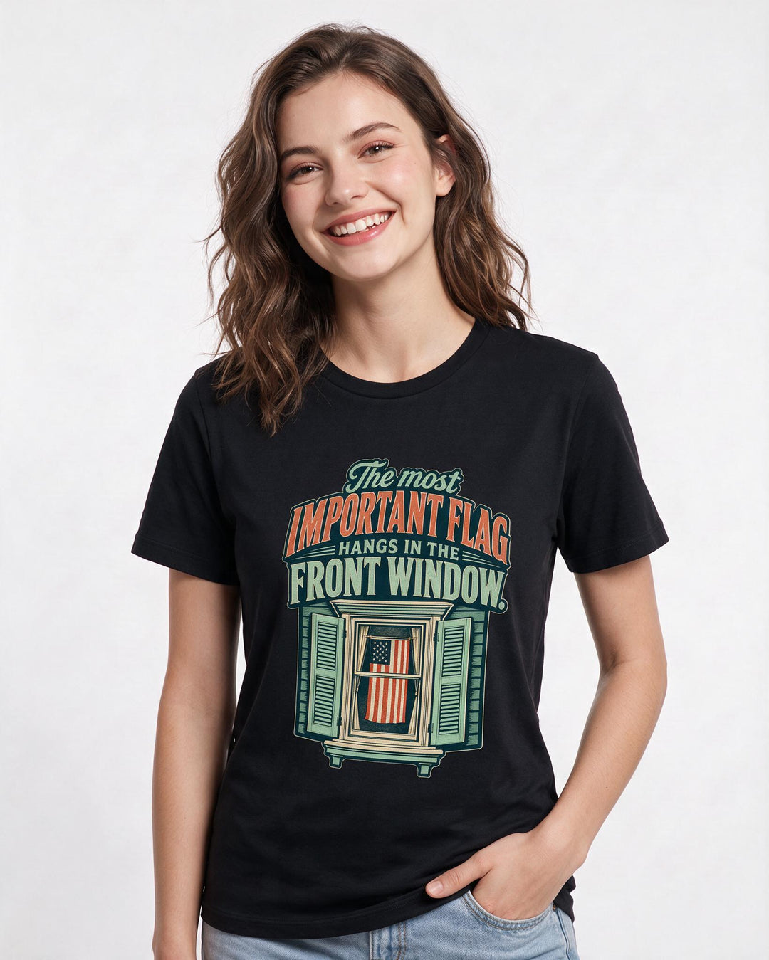 Patriotic Black T-Shirt for Women – Everyday Expression Graphic Tee product image 1