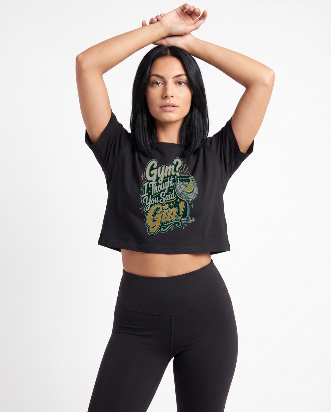 Gym? I Thought You Said Gin! Crop Top mockup 1