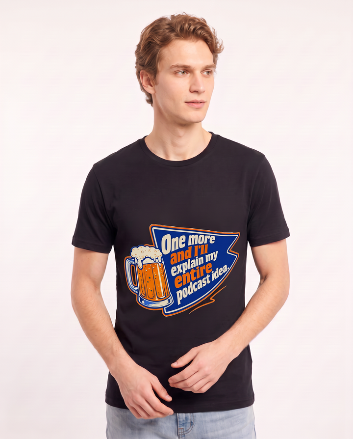 Funny Beer Men's Black T-Shirt - One more and I'll explain my entire product image 3