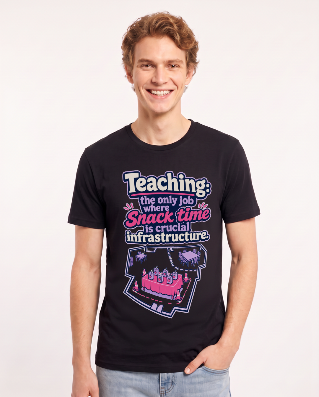 Teacher Black T-Shirt for Men – Everyday Expression Graphic Tee product image 1