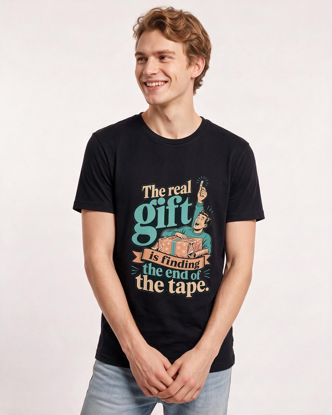 Christmas Black T-Shirt for Men – Holiday Theme Graphic Tee product image 3