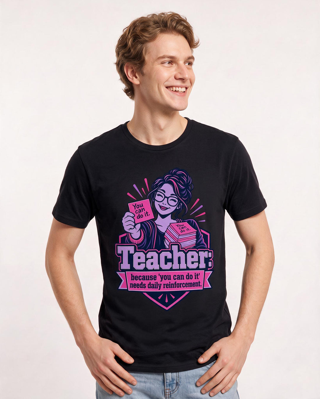 Teacher Black T-Shirt for Men – Everyday Expression Graphic Tee product image 1