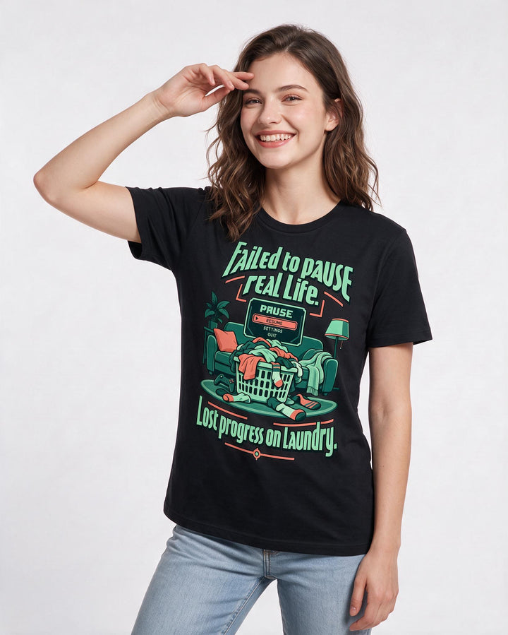 Gaming Black T-Shirt for Women – Game Night Graphic Tee product image 1