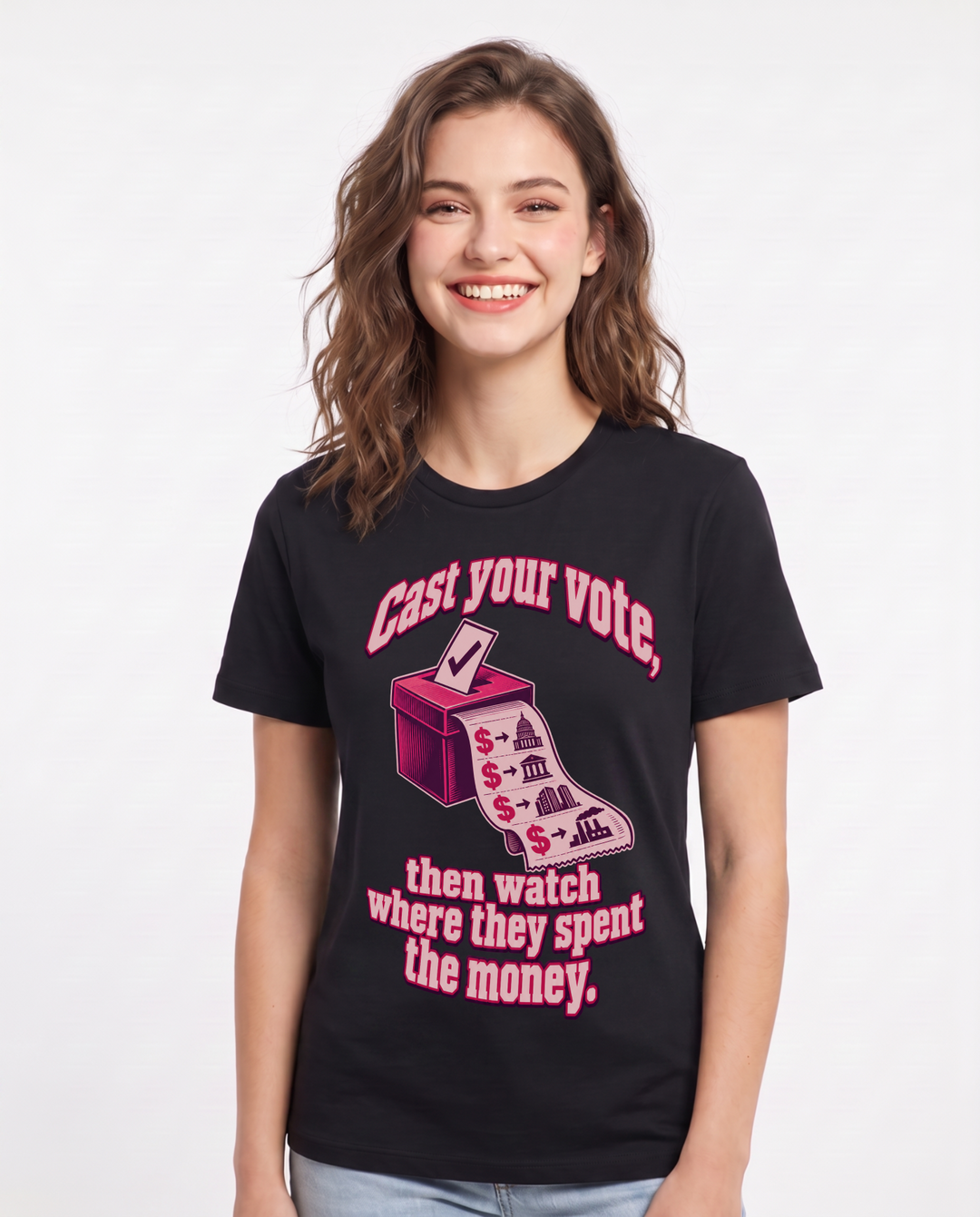 Political Statement Black T-Shirt for Women – Everyday Expression Graphic Tee product image 3