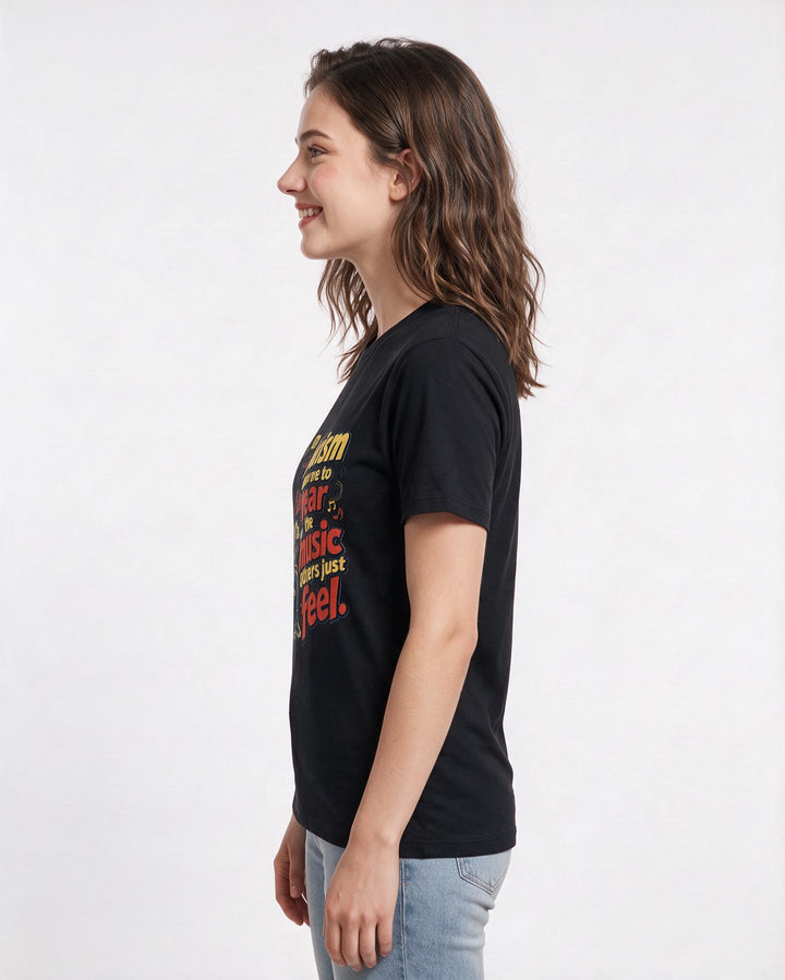 Neurodiversity Black T-Shirt for Women – Everyday Expression Graphic Tee product image 2
