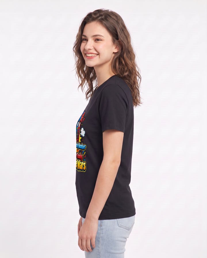 Adoptive Family Member vs. Adoptive Family: Remote Wars Women's Black T-Shirt product image 3