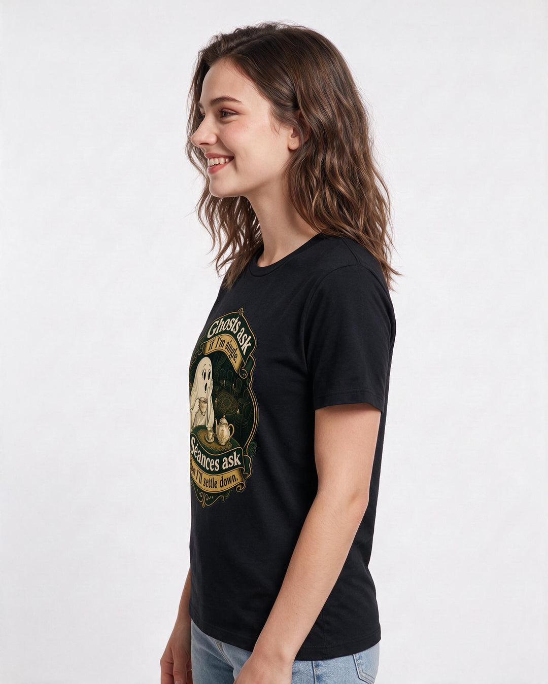 Halloween Black T-Shirt for Women – Halloween Theme Graphic Tee product image 2