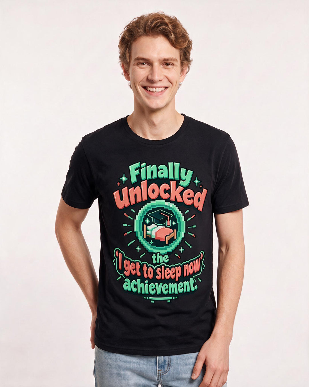 Graduation Black T-Shirt for Men – Everyday Expression Graphic Tee product image 1