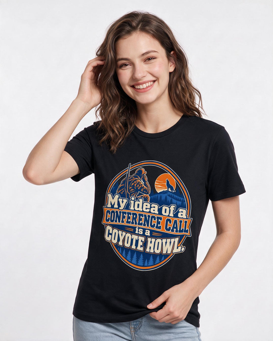 Hunting Black T-Shirt for Women – Everyday Expression Graphic Tee product image 1