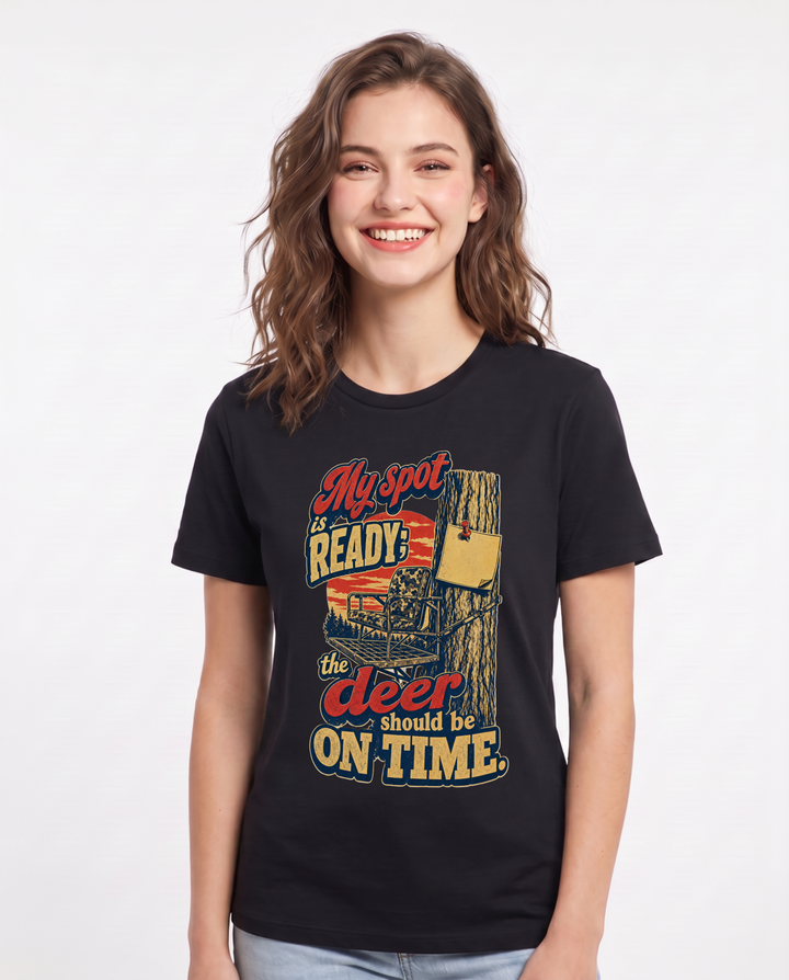 Hunting Black T-Shirt for Women – Everyday Expression Graphic Tee product image 1