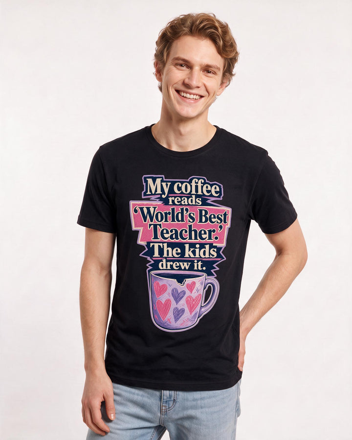 Teacher Black T-Shirt for Men – Everyday Expression Graphic Tee product image 3