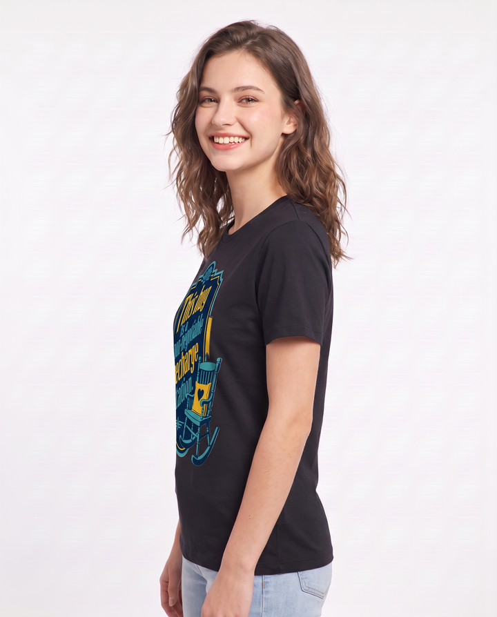 Graphic Women's Black T-Shirt - This hug is a non-negotiable recharge product image 2