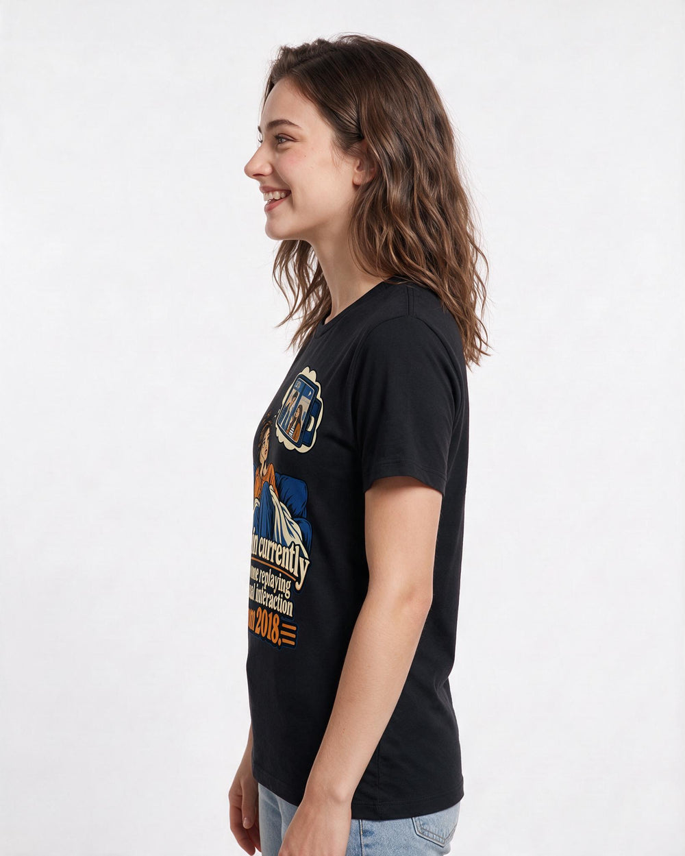 Meme Black T-Shirt for Women – Everyday Expression Graphic Tee product image 2