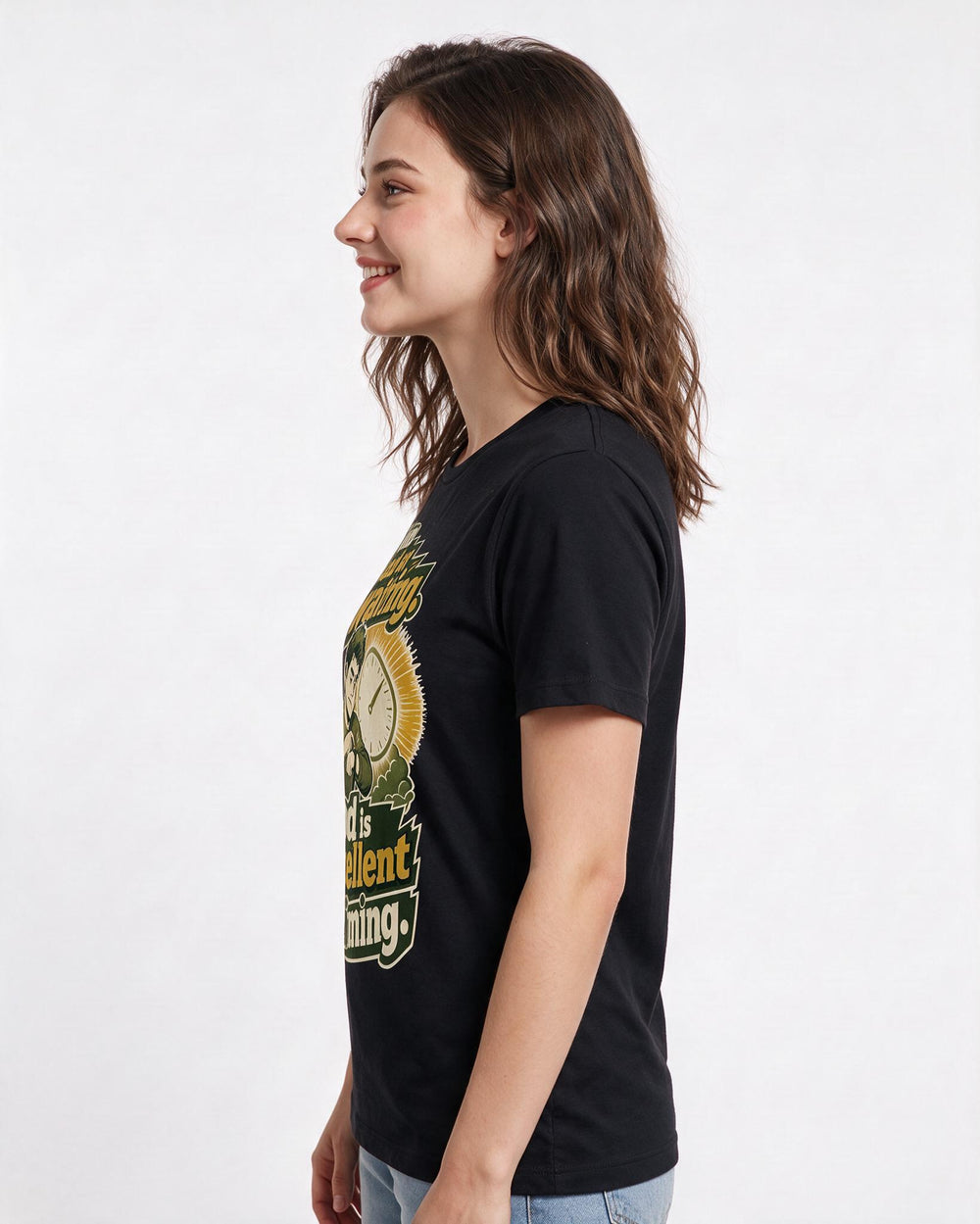 Christian Faith Women's Black T-Shirt – I am bad at waiting. God is excellent product image 2