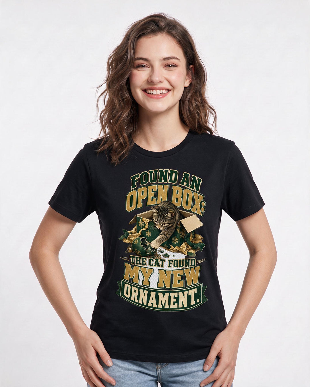 Christmas Black T-Shirt for Women – Holiday Theme Graphic Tee product image 1