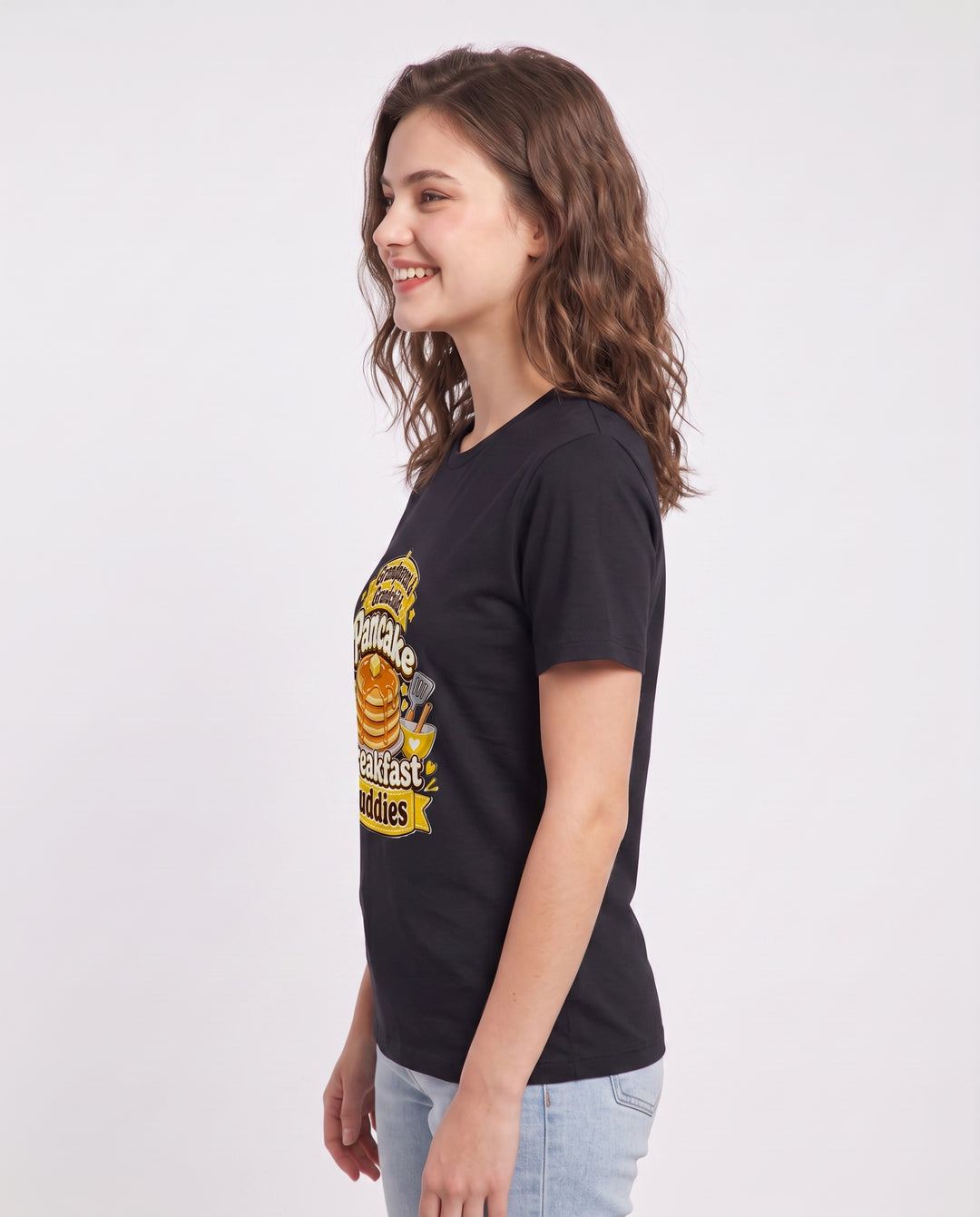 Grandparent & Grandchild: Pancake Breakfast Buddies Women's Black T-Shirt product image 3