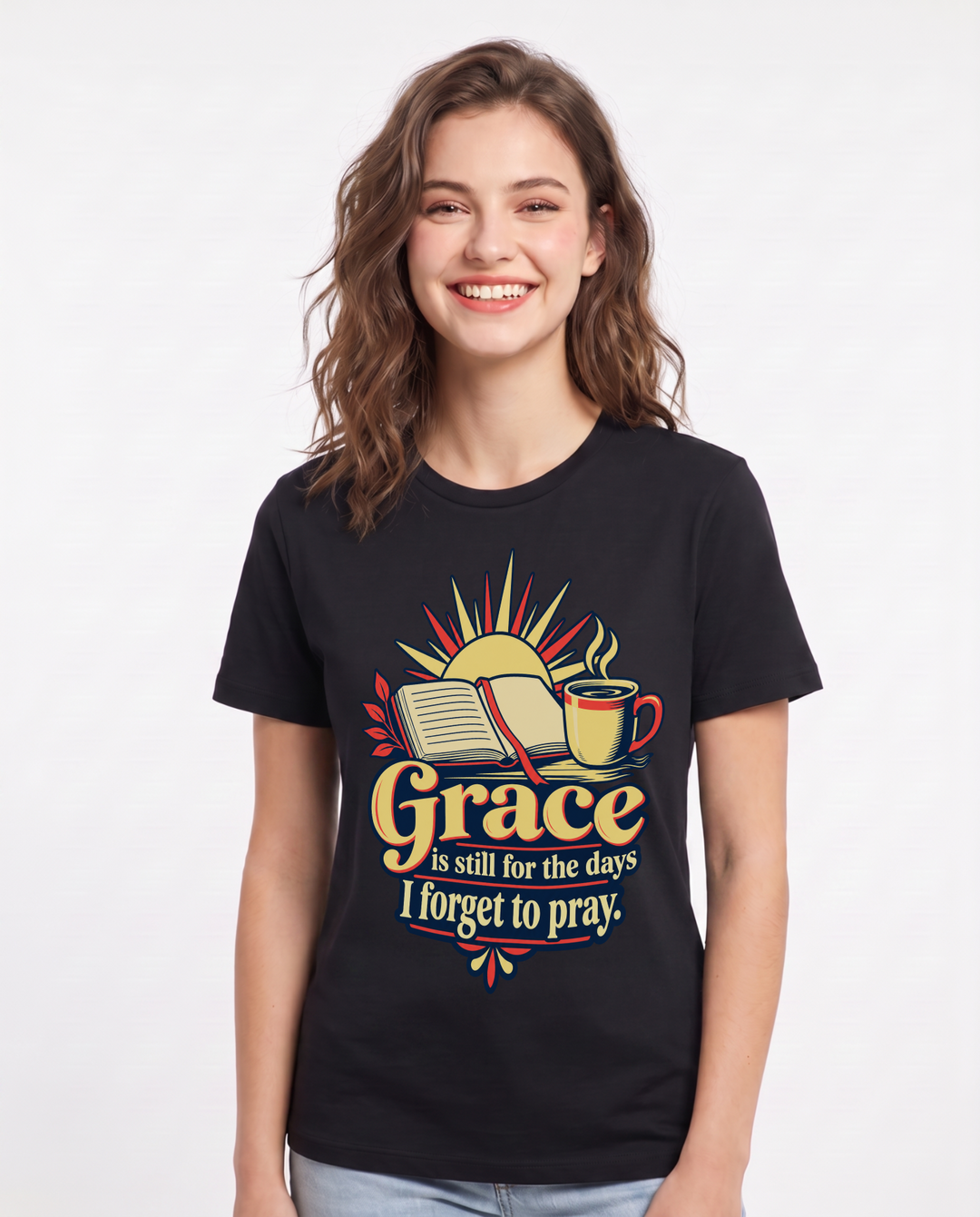 Christian Faith Black T-Shirt for Women – Everyday Expression Graphic Tee product image 3