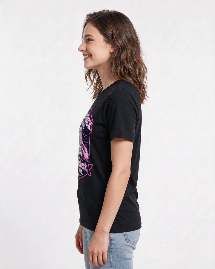 Political Statement Black T-Shirt for Women – Everyday Expression Graphic Tee product image 2