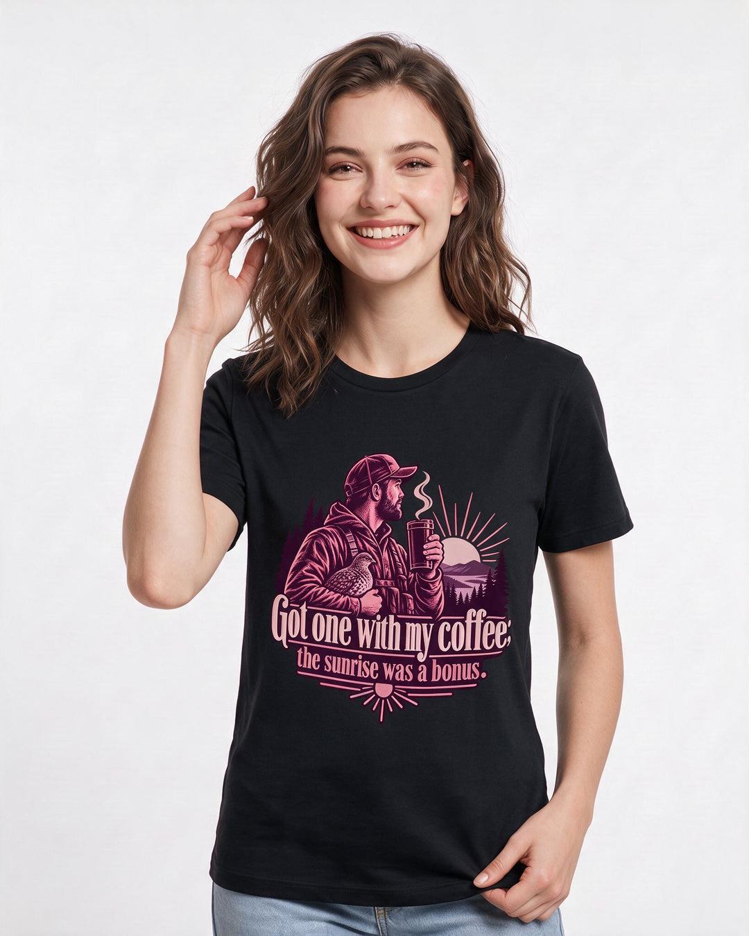 Hunting Black T-Shirt for Women – Everyday Expression Graphic Tee product image 1