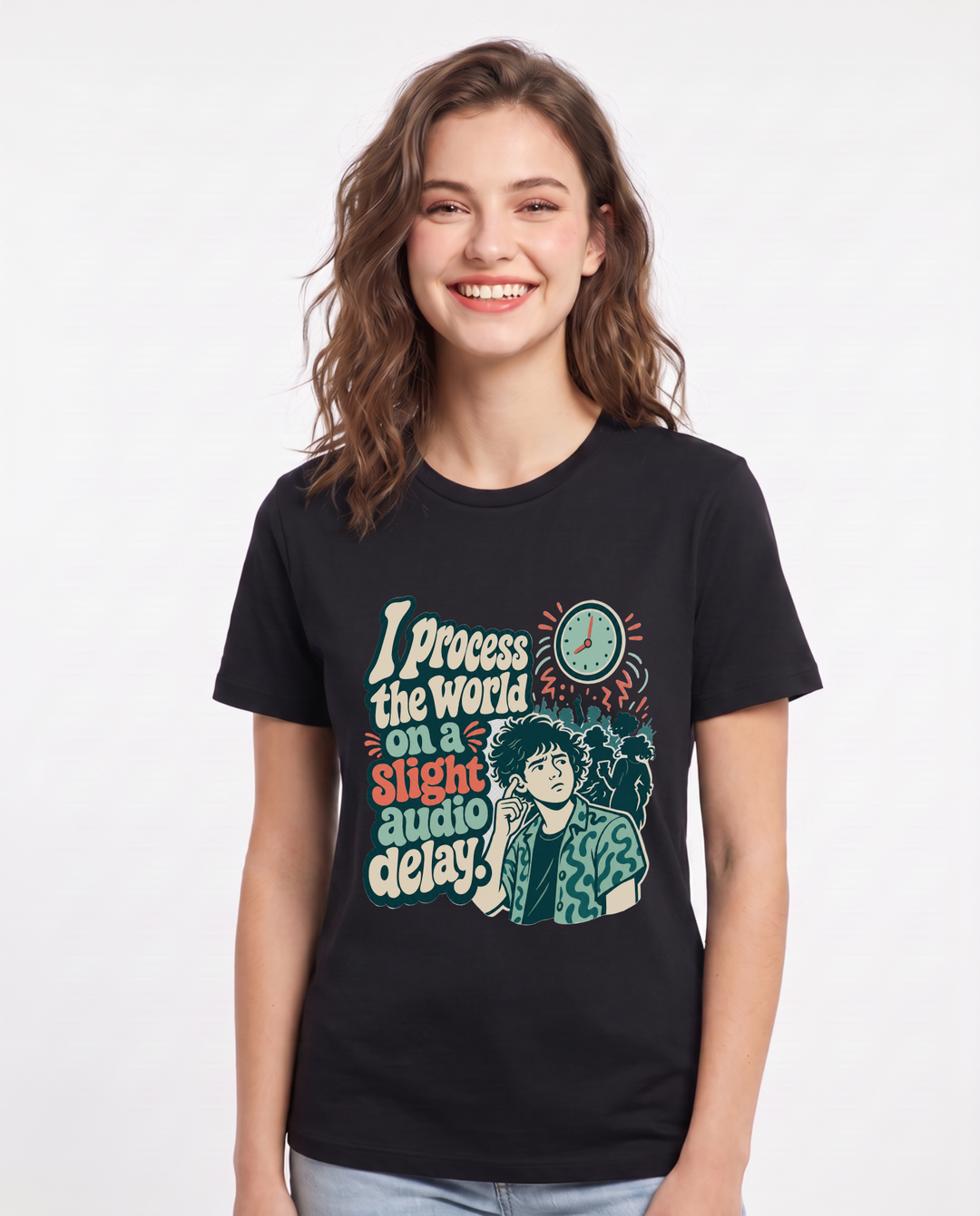 Neurodiversity Black T-Shirt for Women – Everyday Expression Graphic Tee product image 1