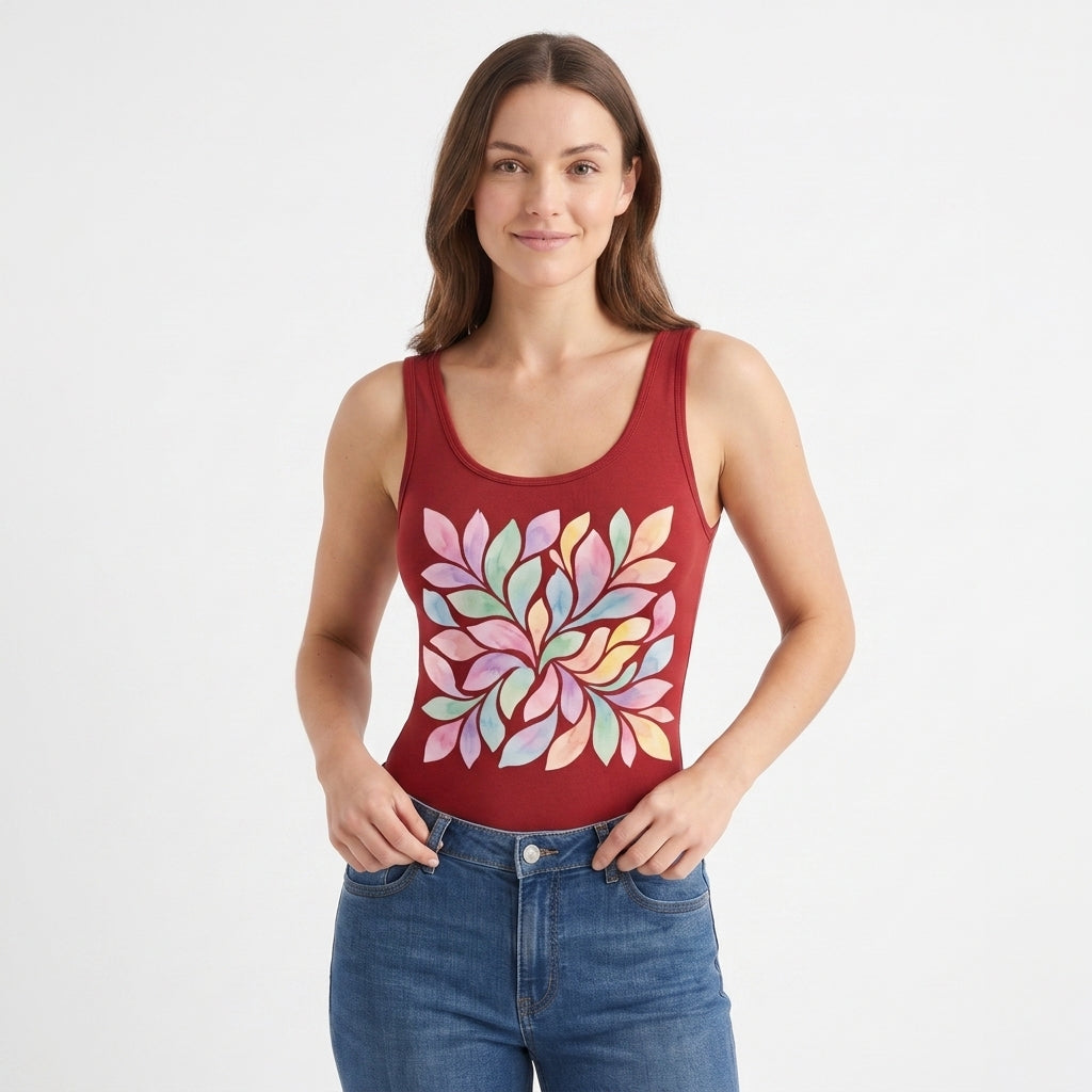 - Sleeveless Round-Neck Tank Bodysuit mockup 1