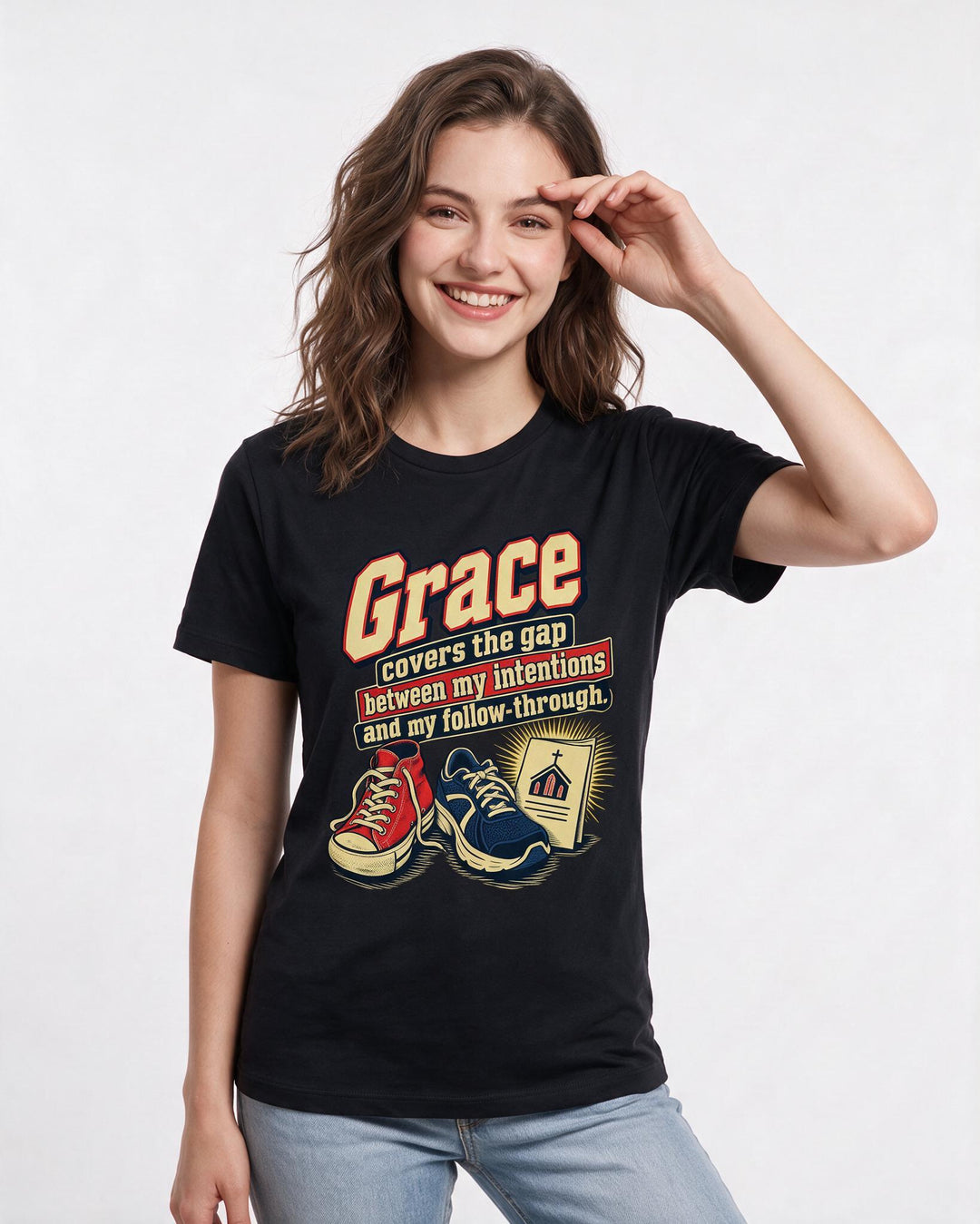 Christian Faith Black T-Shirt for Women – Everyday Expression Graphic Tee product image 1