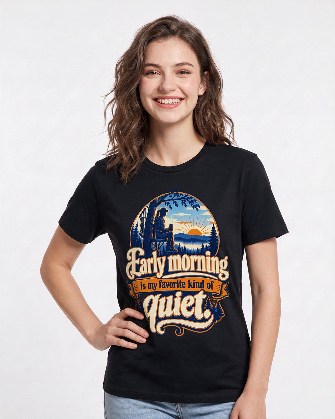 Hunting Black T-Shirt for Women – Everyday Expression Graphic Tee product image 1