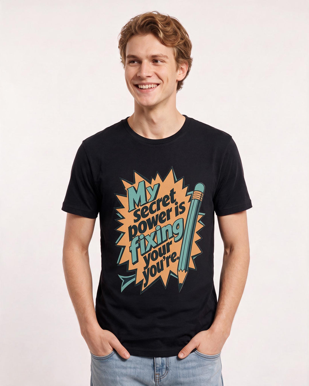 Teacher Gift Men's Black T-Shirt - My secret power is fixing your product image 3