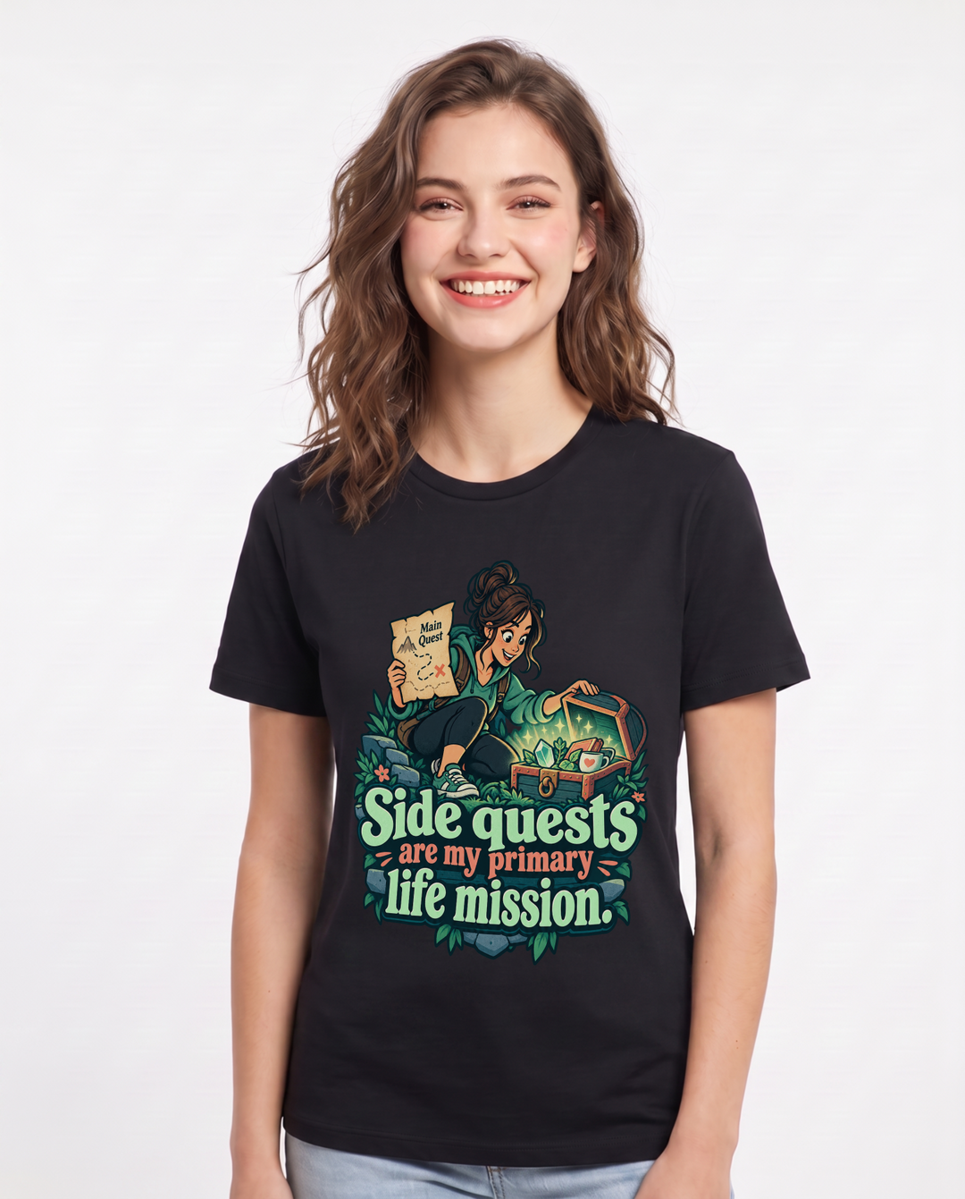 Gaming Black T-Shirt for Women – Game Night Graphic Tee product image 3