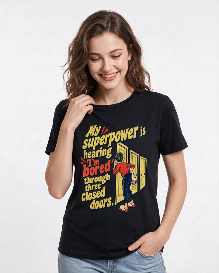 Grandparent Black T-Shirt for Women – Everyday Expression Graphic Tee product image 1