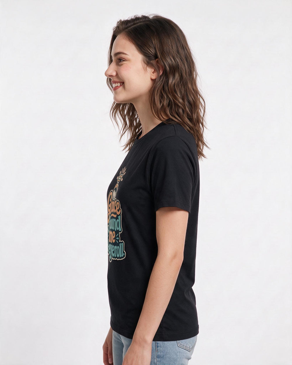 Christian Faith Black T-Shirt for Women – Everyday Expression Graphic Tee product image 2
