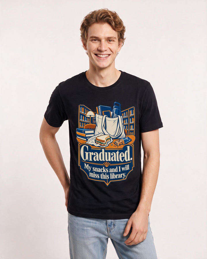 Graduation Black T-Shirt for Men – Everyday Expression Graphic Tee product image 1
