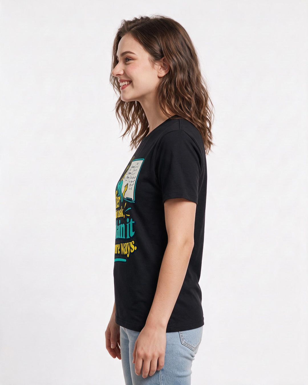 Teacher Black T-Shirt for Women – Everyday Expression Graphic Tee product image 2
