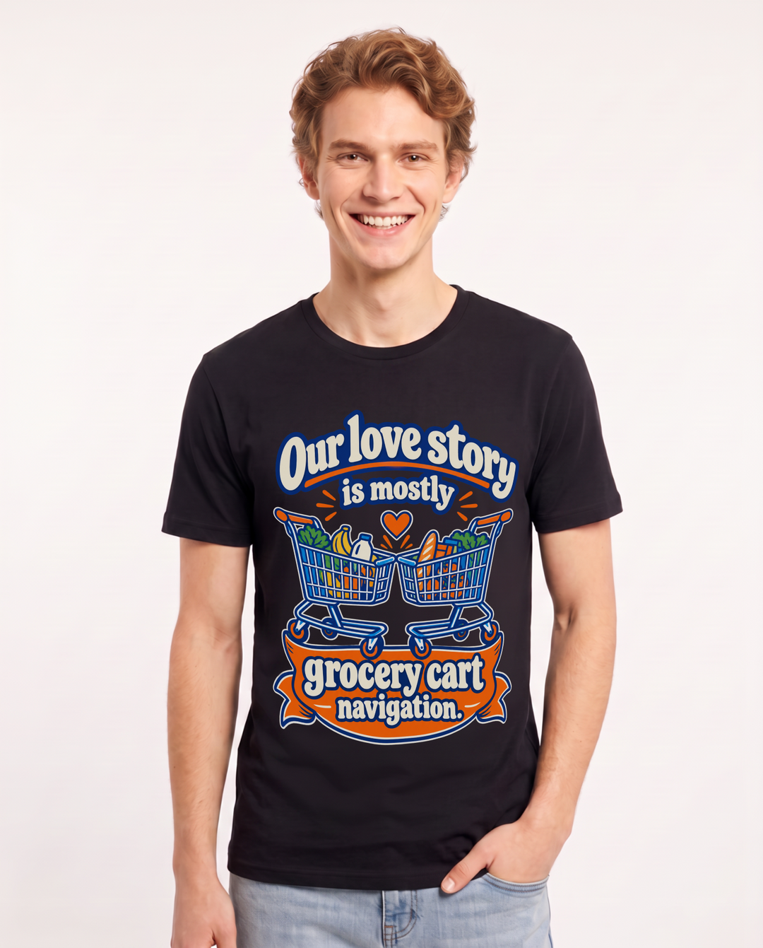 Couples Black T-Shirt for Men – Everyday Expression Graphic Tee product image 3