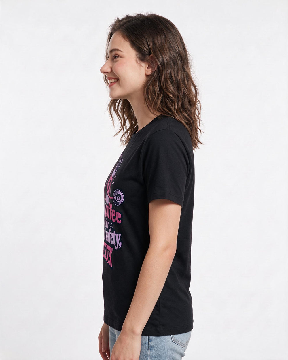 Nurse Black T-Shirt for Women – Nursing Life Graphic Tee product image 2