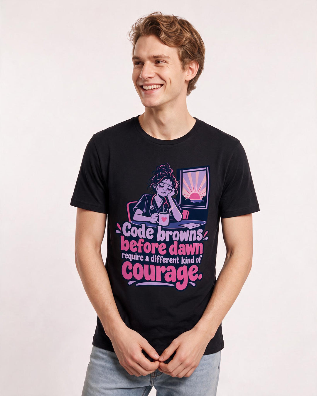 Nurse Black T-Shirt for Men – Nursing Life Graphic Tee product image 1