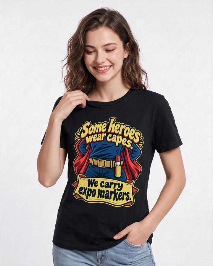 Teacher Black T-Shirt for Women – Everyday Expression Graphic Tee product image 1