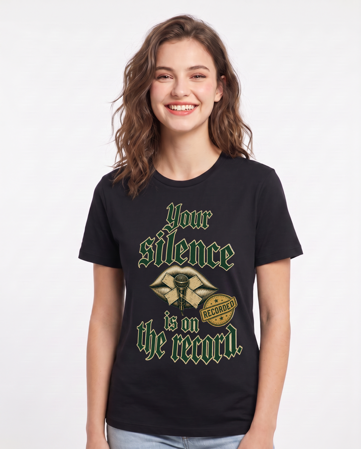 Political Statement Black T-Shirt for Women – Everyday Expression Graphic Tee product image 3