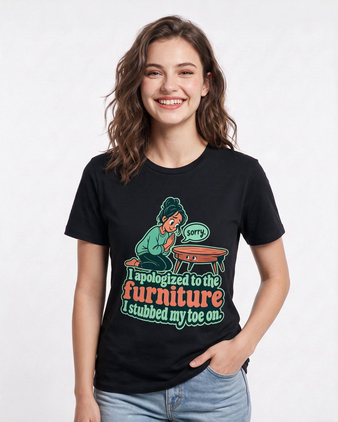 Meme Black T-Shirt for Women – Everyday Expression Graphic Tee product image 1